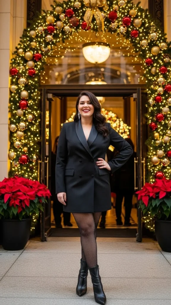 23. Blazer Dress with Tights