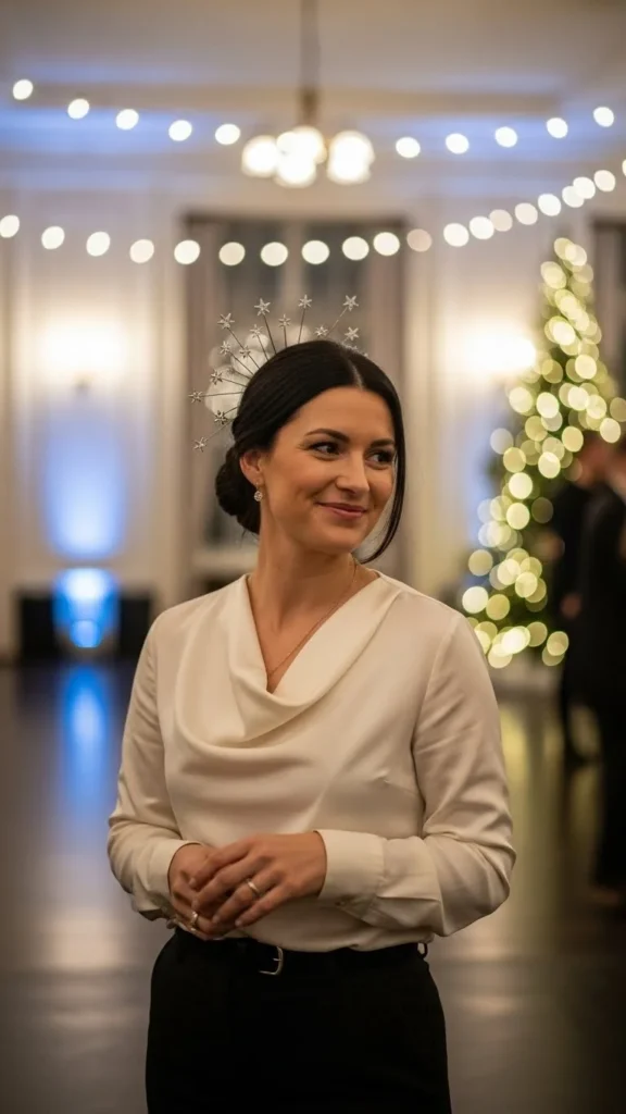 23. Minimal Outfit With Hair Accessories