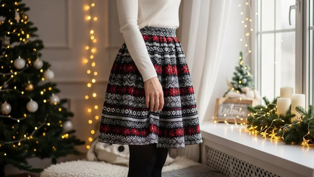 24 Trendy Christmas Skirt Outfits That Add a Feminine Touch