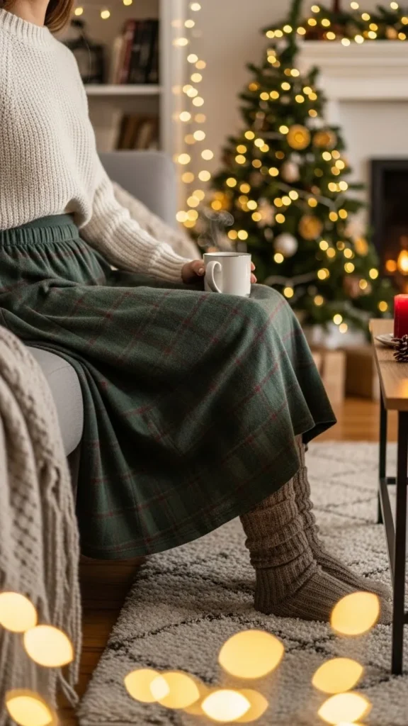 24.Skirt Styled for At-Home Gatherings