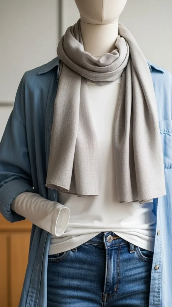26. Scarf with Casual Layers