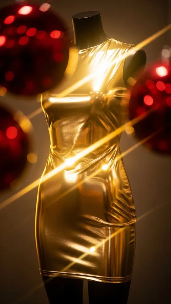 4. Gold Metallic Bodycon Dress