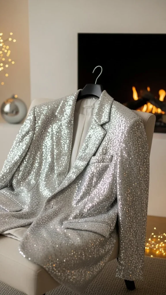 4. Silver Sequin Oversized Blazer
