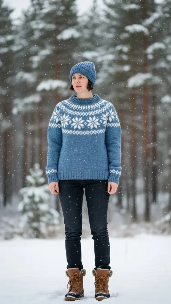 4. Snowflake Pattern Pullover