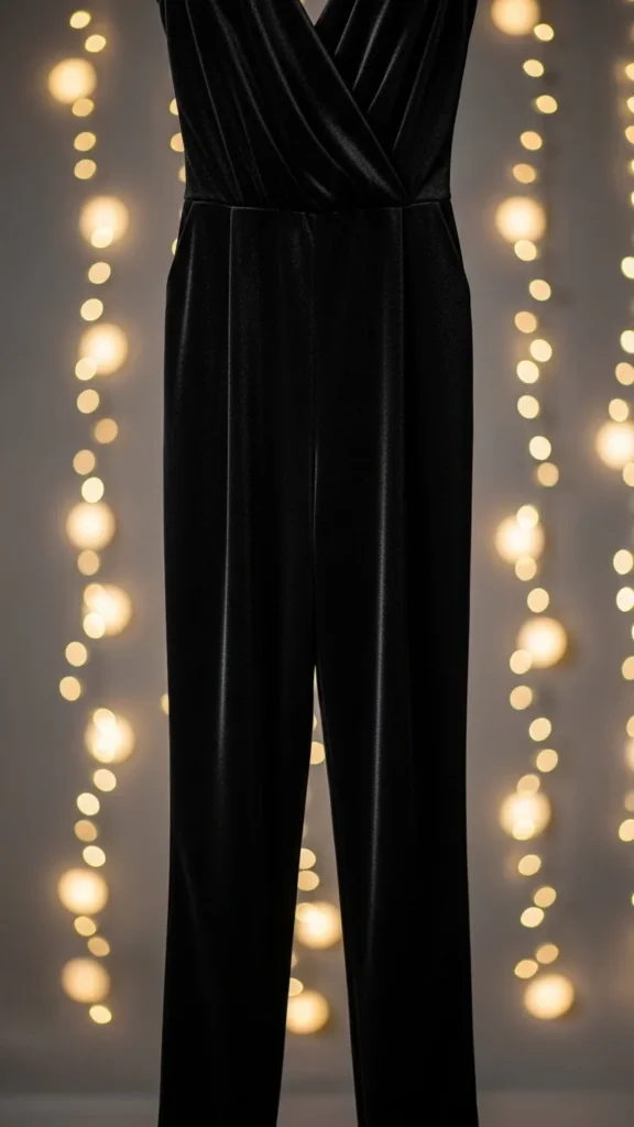 5. Black Velvet Jumpsuit
