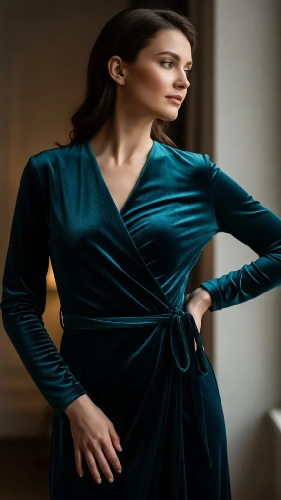 5. Velvet Wrap Dress Classic