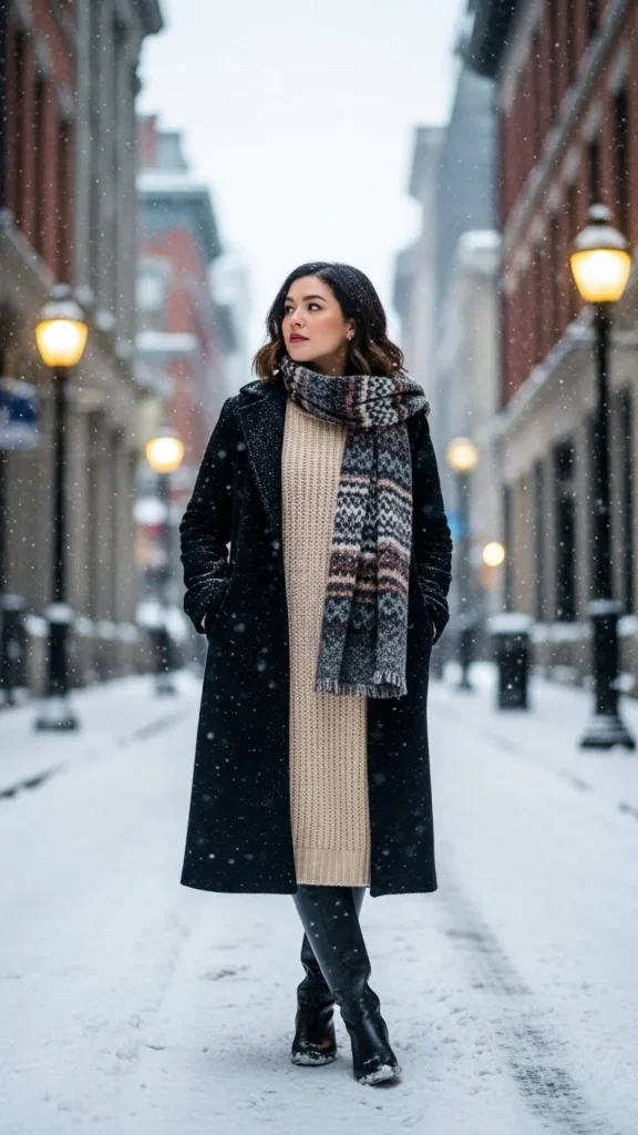 6. Knit Dress With Tall Boots