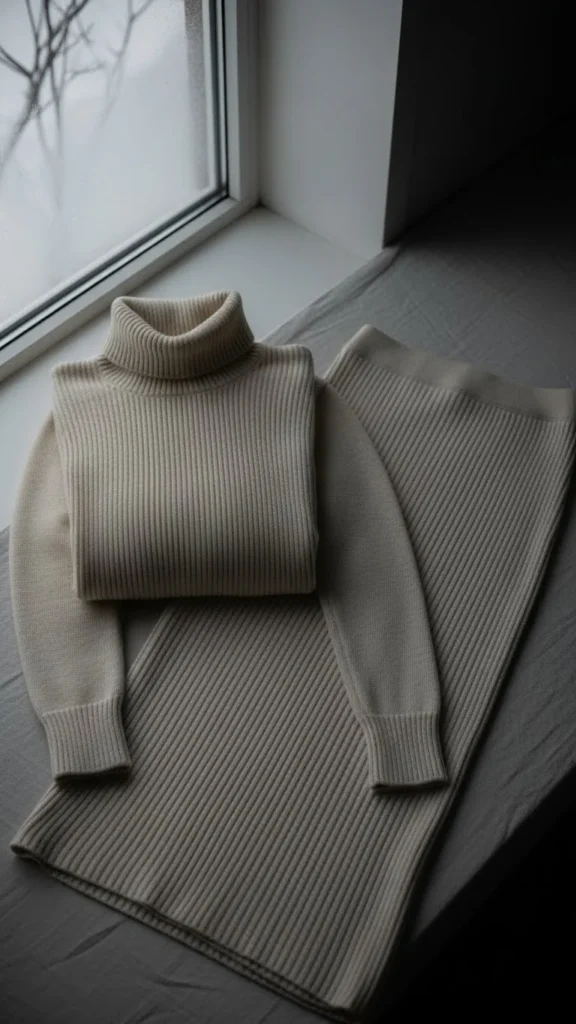 6. Soft Turtleneck + Midi Skirt