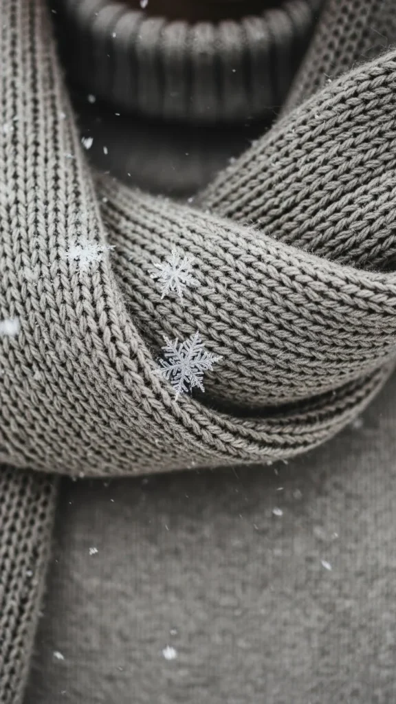 7. Chunky Scarf Over a Simple Base Outfit