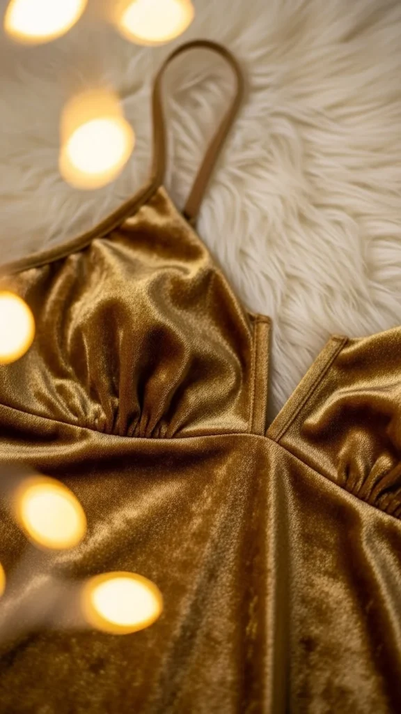 7. Gold Velvet Camisole