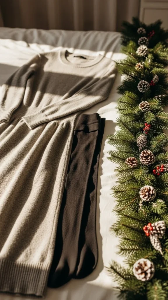 8. Knit Dress + Warm Tights