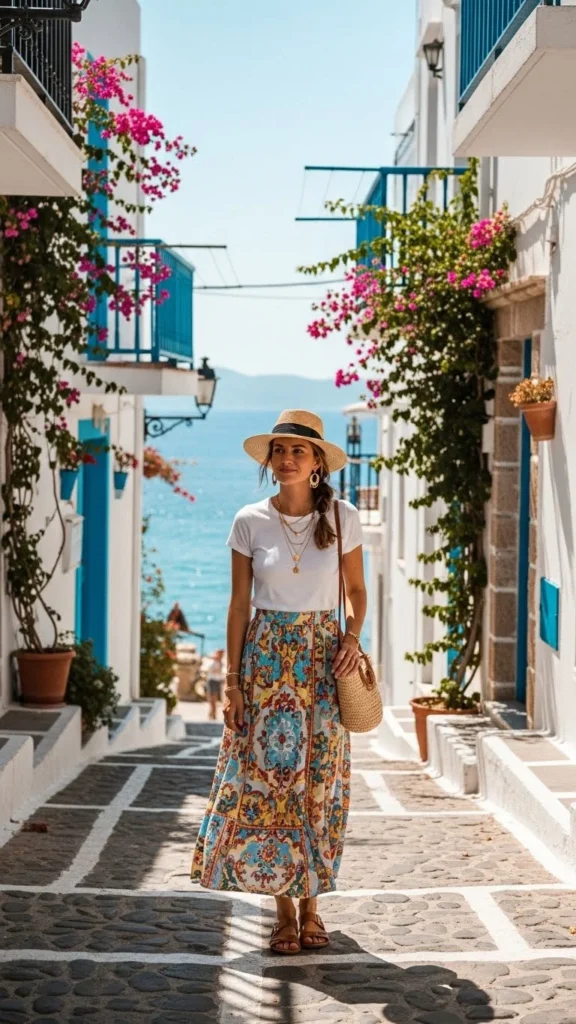 8. Midi Skirt with Simple Tee