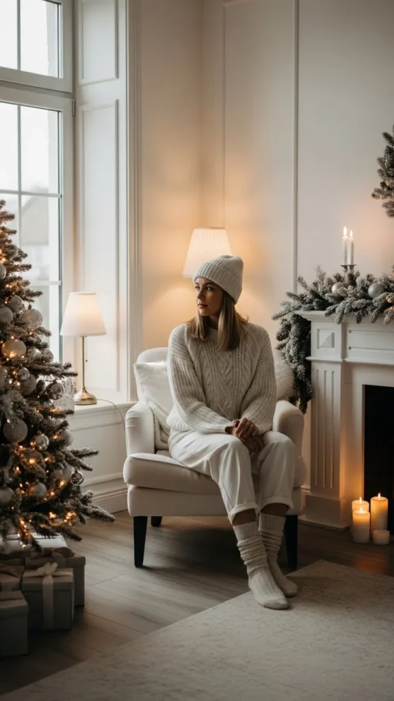 9. All-White Winter Glam Look