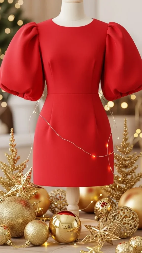 9. The Red Puff-Sleeve Mini