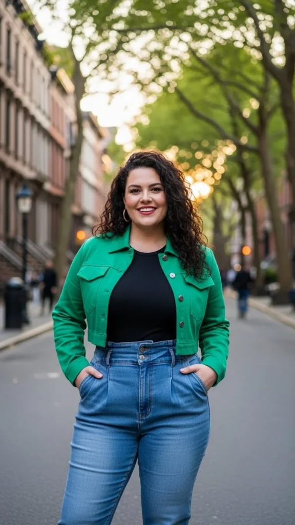 Cropped Jacket with High-Waist Pants