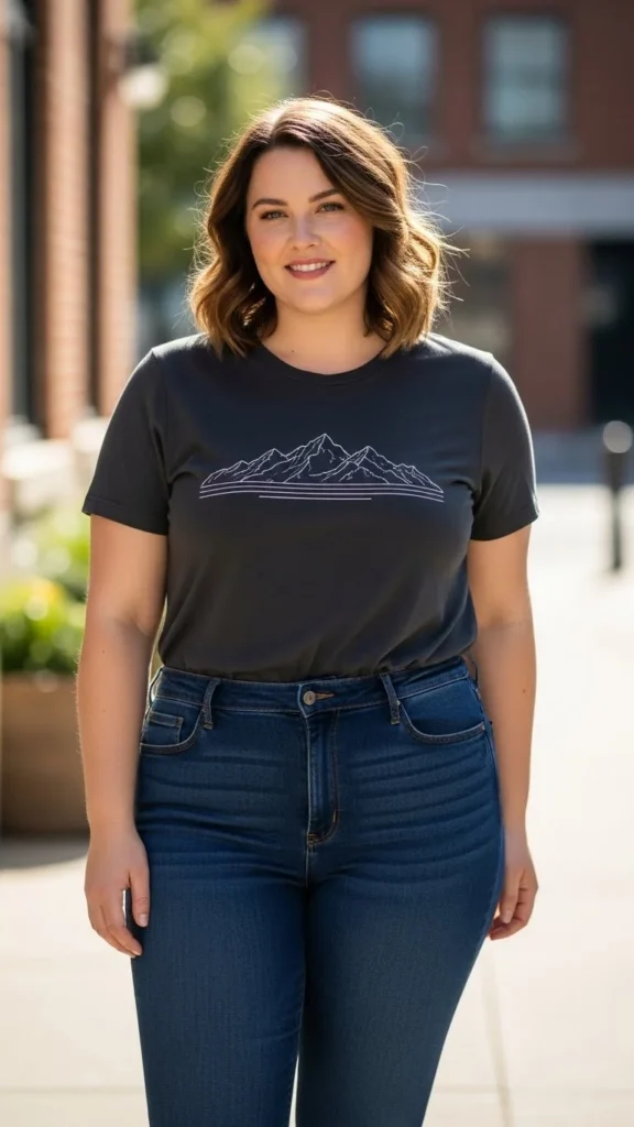 Graphic Tee with Dark Jeans
