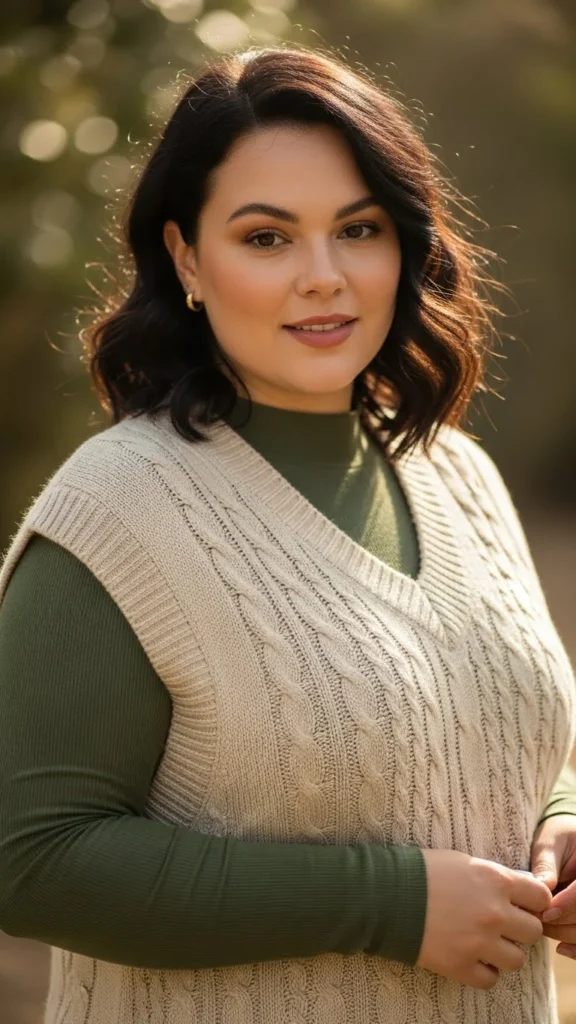 Knit Vest over Plain Shirt