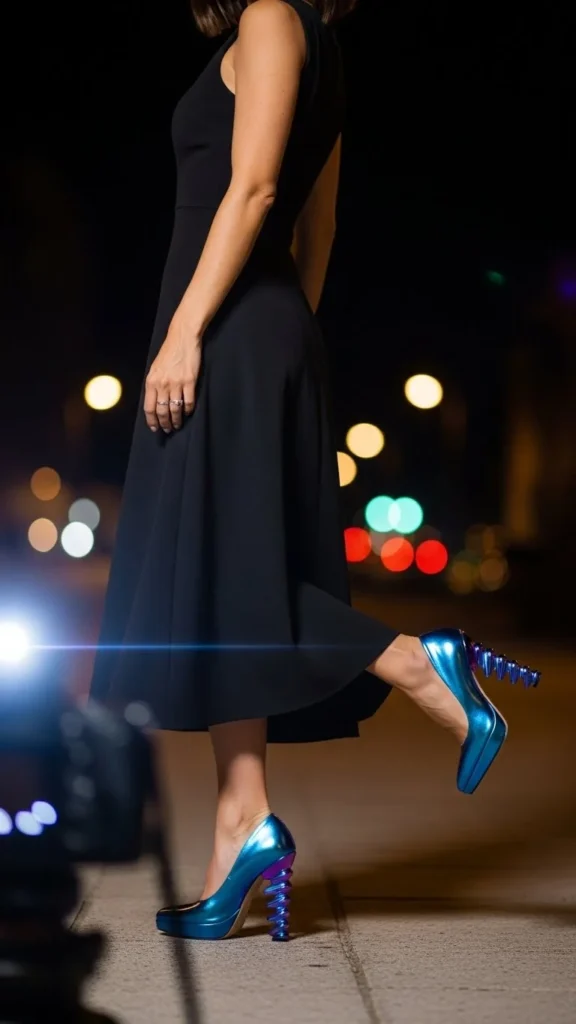 Little Black Dress with Statement Shoes