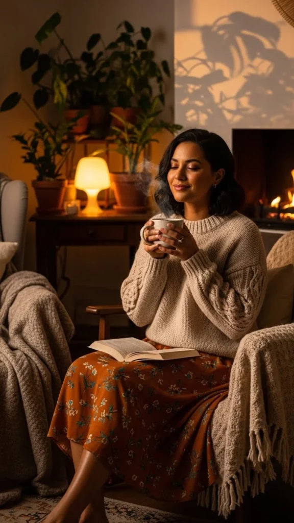 Soft Sweater with Midi Skirt