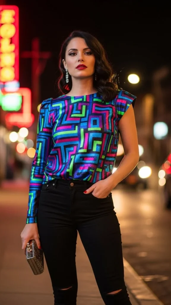 Statement Top with Black Jeans