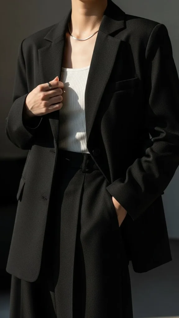 1. The Tailored Black Blazer Look