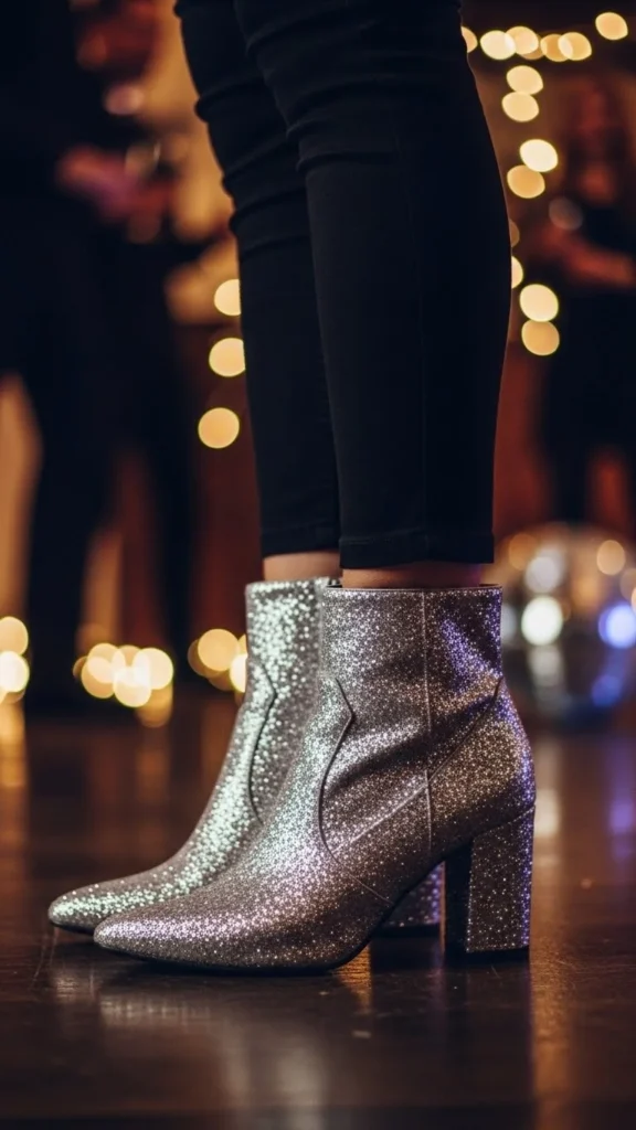 12. Glitter Boots as the Statement