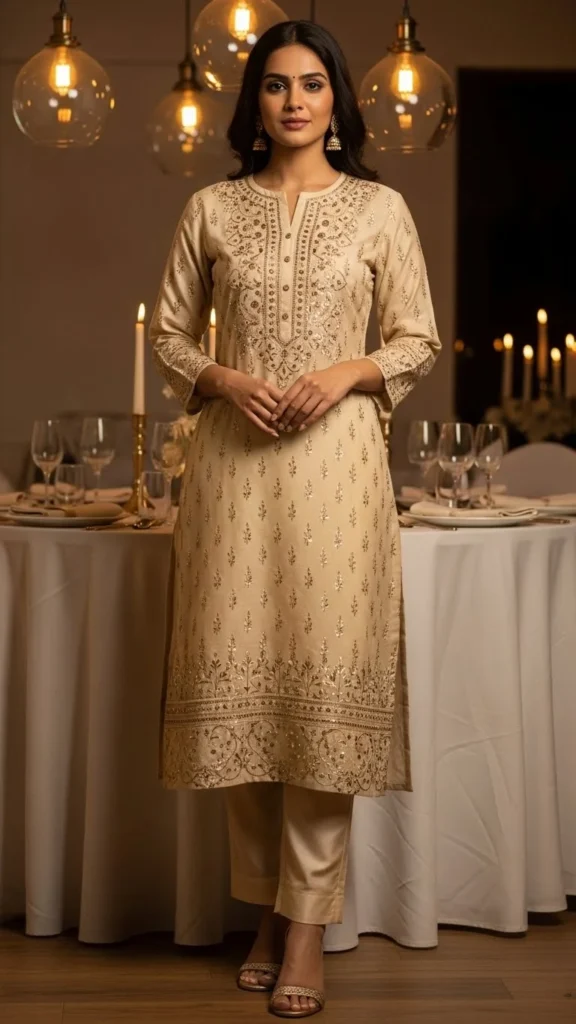 12. Sequin Kurta with Straight Pants