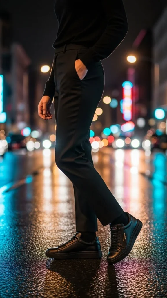 18. Minimal Black With Clean Sneakers