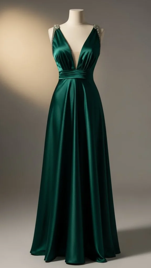 19. Deep V-Neck Evening Dress
