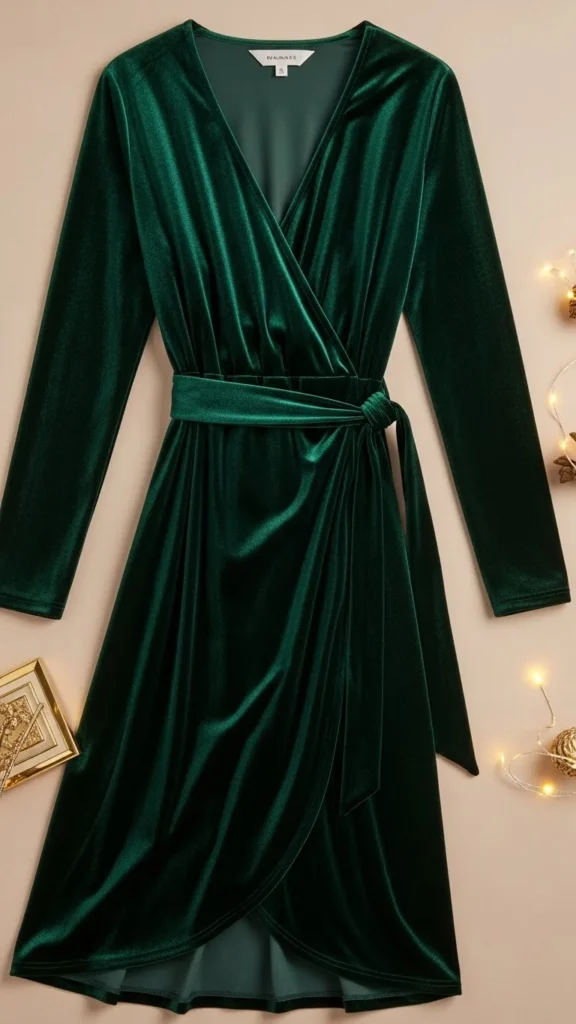 2. Velvet Wrap Dress Drama