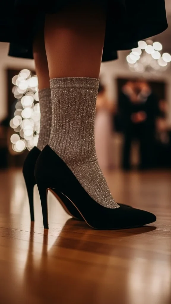22. Glitter Socks with Heels