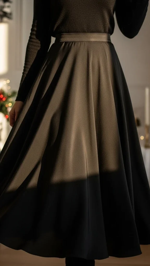 7. The All-Black Midi Skirt Combo