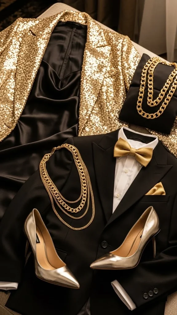 Black and Gold New Year Outfits