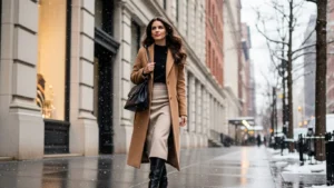 how to wear midi skirts in winter